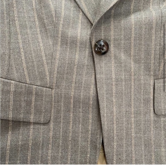 Vintage 90s Escada Wool Pinstriped Gray Tailored
Blazer 36 Small - Picture 6 of 7